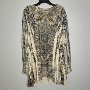 Origami grunge lace dark boho ruffle sleeve cuff pullover tunic plus size XXL